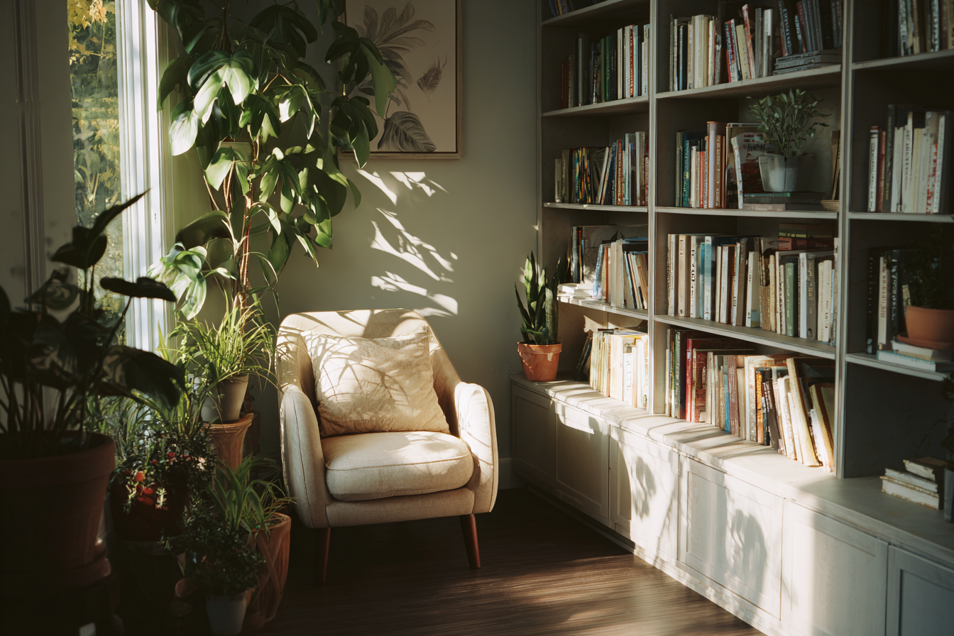 Calm personalized interior design corner – showing how to make your home feel right