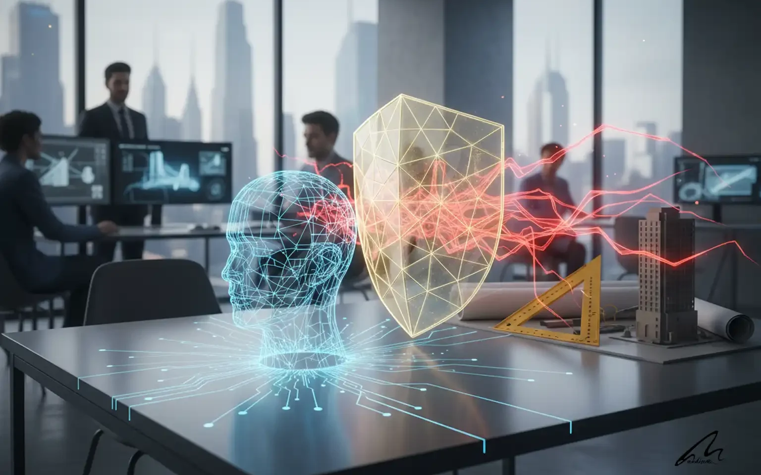An architect leveraging AI tools to demonstrate the positive AI impact on architecture.
