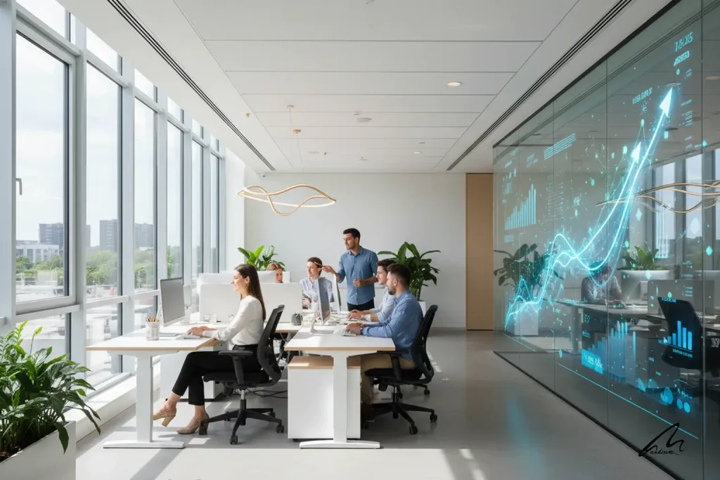 Modern office interior with daylighting