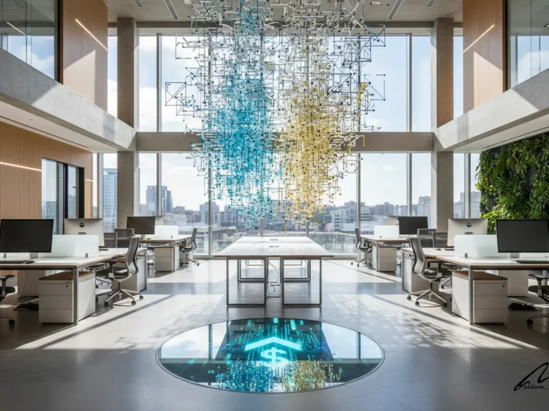 Modern open-plan office featuring floor-to-ceiling windows that demonstrate high Office Daylighting ROI through enhanced natural light illumination.